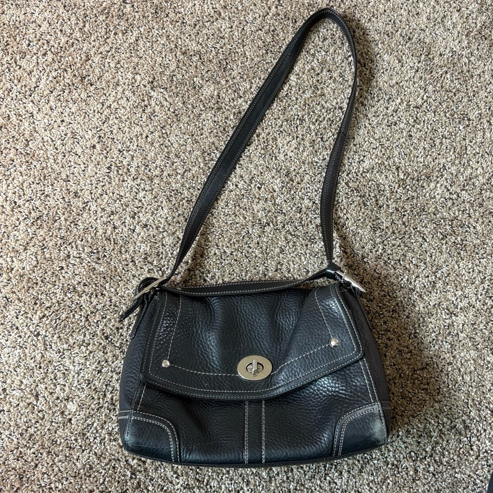 Vintage coach black leather bag